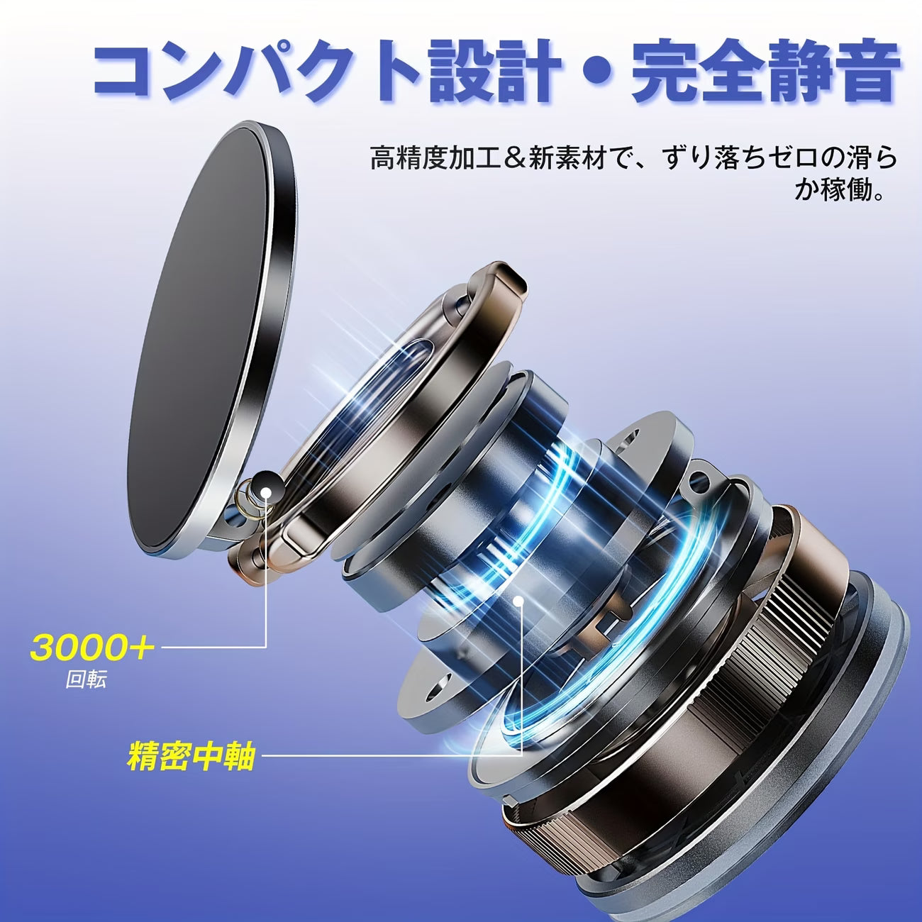 MagFlex360™ 強力磁力で360°自由調整。